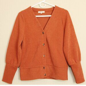 Madewell Cardigan Cardi Sweater Jacket Pumpkin Orange Size Small NWOT